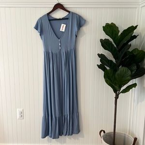 Adorable light blue shirt sleeve dress